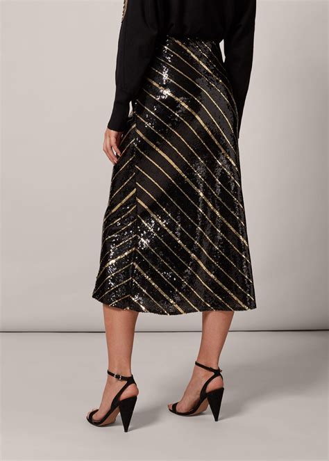Giana Stripe Sequin Skirt Phase Eight