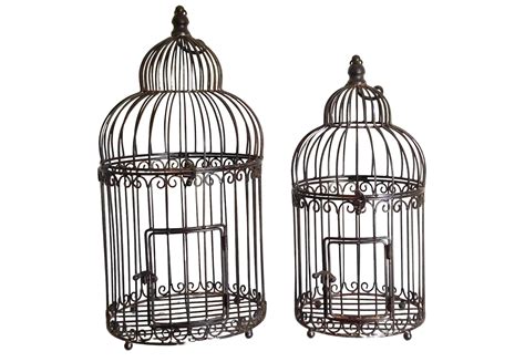 A Set Of 2 Bird Cages Decorative In Garden Or Inside Etsy