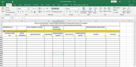 6 Project Action Tracker Template Excel Task Tracker