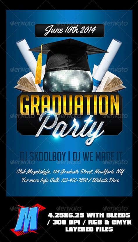 Graduation Party Flyer Template By Megakidgfx Graphicriver