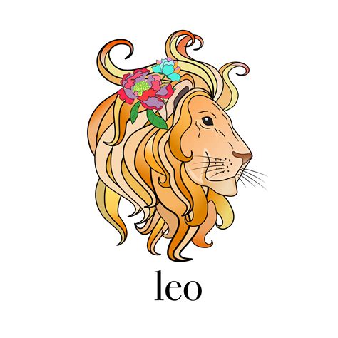 Leo And The Flower Of Astrology Horoscope With Zodiac Signs Leo