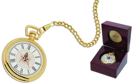 Bulova Square And Compass Gold Pocket Watch Msw46