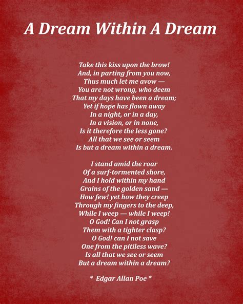 A Dream Within A Dream Poem By Edgar Allan Poe Typography Etsy