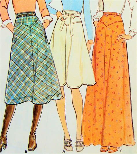 uncut vintage 1970s butterick skirt sewing pattern no 3929 waist 30 76cm retro from