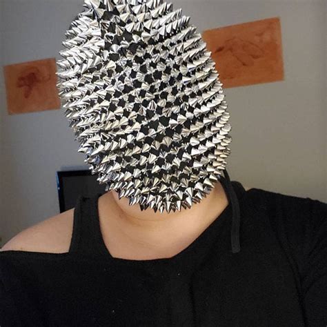 Silver Full Face Spike Mask Full Coverage Haute Couture Mask Etsy