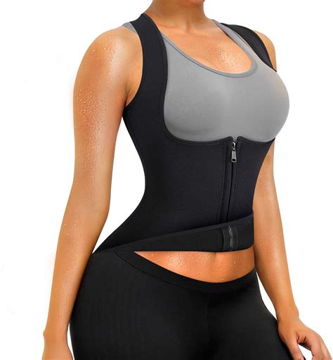 Rolewpy Women Sweat Neoprene Waist Trainer Hot Slimming Sauna Vest Tummy Control