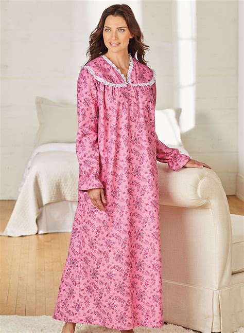 Lace Trimmed Flannel Nightgown Beauty Boutique