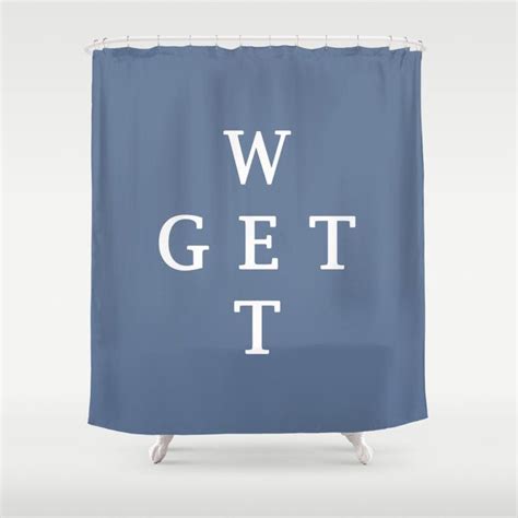 Get Wet Shower Curtain By Backtobasics Society6 Cool Shower Curtains Bathroom Curtains