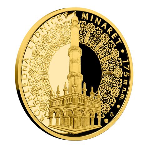 Gold One Ounce Medal Look Out Tower Minaret Lednice Proof Czech Mint