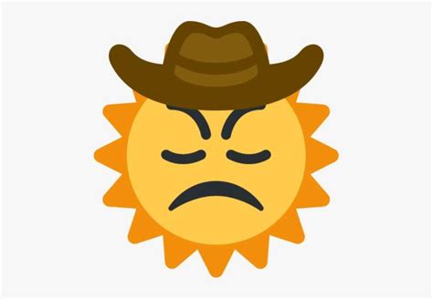 Sun Emoji Extremely Frowning With Determined Eyes Wearing Sun Emoji