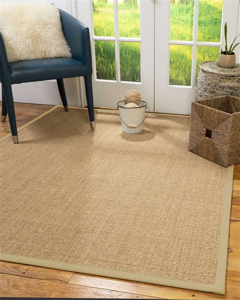 Natural Area Rugs Melrose Custom Sisal Rug 6 X 9 Oval Sand Border