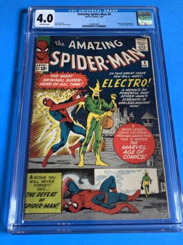 Amazing Spider Man 9 Cgc 40 Electro 1st Apperance Marvel Stan Lee Ebay