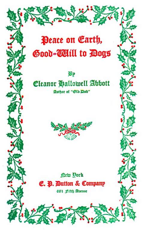 The Project Gutenberg Ebook Of Peace On Earth Good Will To Dogs By