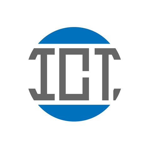Diseño De Logotipo De Letra Ict Sobre Fondo Blanco Concepto De
