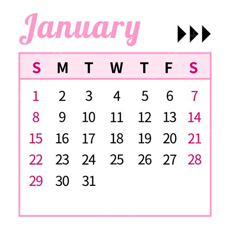 2023 New Year January Calendar Cute Pink Calendar January Calendar