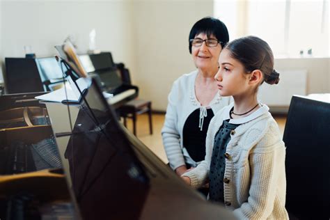 Piano Lessons At Music School Teacher And Student Greater
