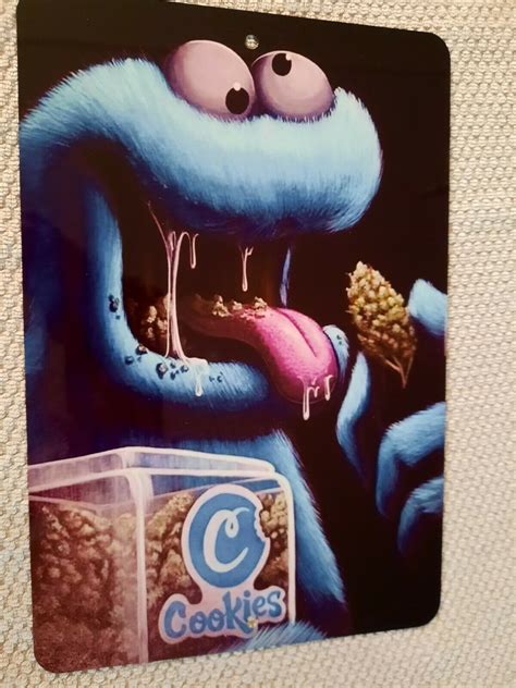 Cookie Monster Weed Eater 8x12 Metal Wall Sign 420 Poster Sign Junky