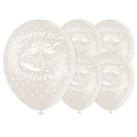 50 Happy 60th Anniversary 12 Latex Balloons Uk