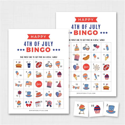 Fourth Of July Bingo Free Printable