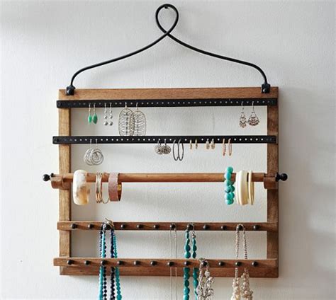 wall mounted mango wood jewelry organizer jewelry hanger pottery barn jewelry jewelry