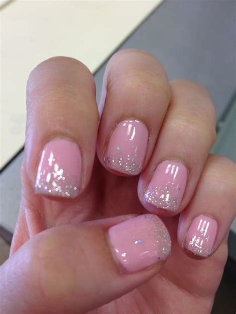 Baby Pink With Silver Glitter Gel Nails By Amy Im So In