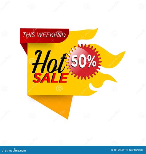 Yellow And Red Ribbons With 50 Discount Sale Banner Template Design