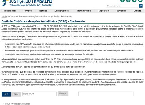 API de consulta Tribunal TRT Certidão Eletrônica de Ações Trabalhistas CEAT Infosimples