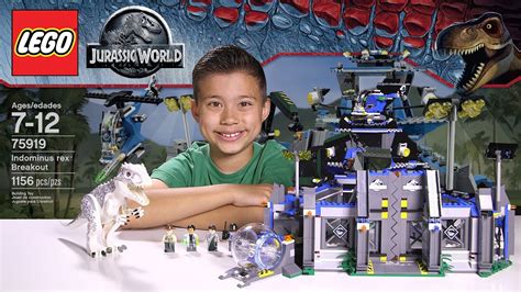 INDOMINUS REX BREAKOUT LEGO Jurassic World Set Time Lapse Build Unboxing Review