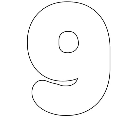 The Number Nine Is Shown In Black And White