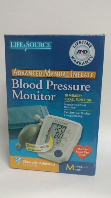 Lifesource Advanced Manual Inflate Blood Pressure Monitor Medium Cuff