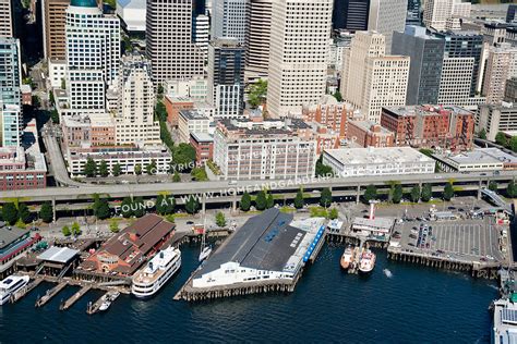 Df022259aerial Seattle Waterfront Stock Photo