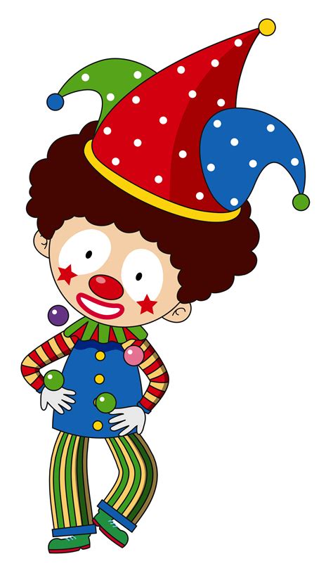 Happy Clown With Colorful Hat 550000 Vector Art At Vecteezy