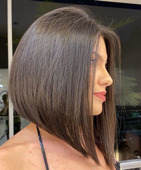 Sleek And Stylish Long Stacked Bob Haircuts