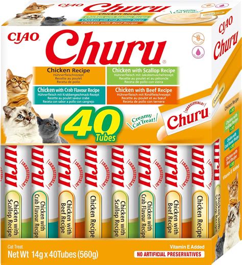 Churu By Inaba Cat Treat Chicken Variety Box 1 Pack 40 X 14g Total