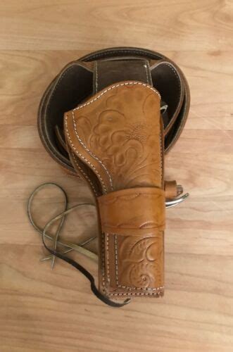 Western Cowboy Quick Draw Leather Holster And Belt Ebay