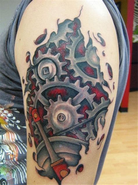 20 Biomechanical Tattoos Gear Tattoo Flesh Tattoo Biomechanical Tattoo