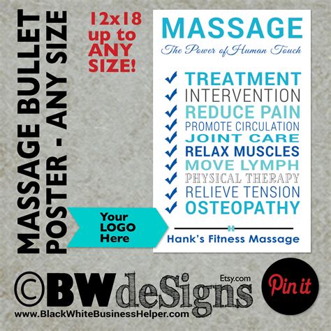 Custom Massage Poster Massage Parlor Sign Salon Decor Salon Services Sign Masseuse Poster