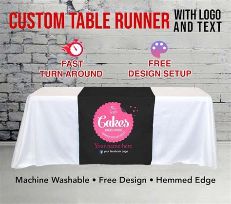 Custom Logo Table Runner Custom Table Runner With Your Logo Etsy
