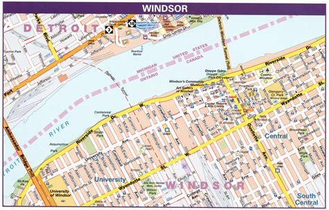 Map Windsor Ontario Canadawindsor City Map With Highways Free Download