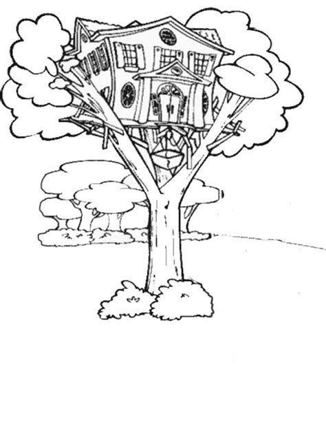 He then tells him to come down and invites himself to zacchaeus house, leaving the crowd shocked. Tree House Coloring Pages at GetColorings.com | Free ...