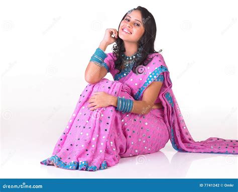 Indian Girl Sitting On The Floor Stock Photography Image 7741242