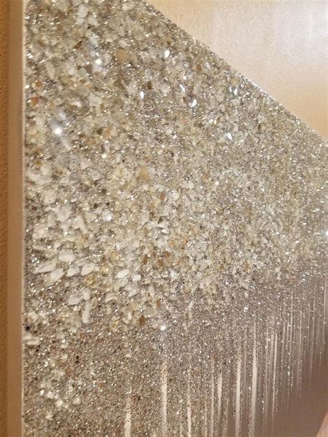 Original Gray And Silver Raindrops Glitter Wall Etsy In 2021