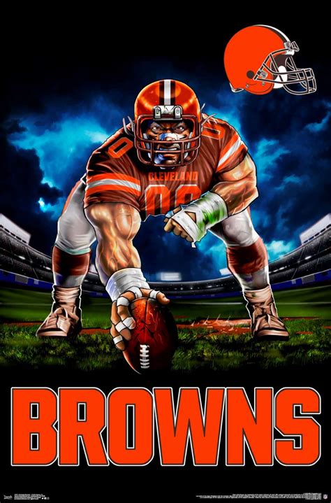 Nfl Cleveland Browns 3 Point Stance 19 Poster Cleveland Browns