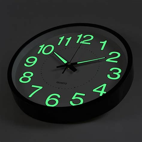 Mrosaa 12 Non Ticking Wall Clock Glow In The Dark Silent Quartz Indoor
