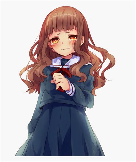Cute Anime Girl Brown Hair Ponytail