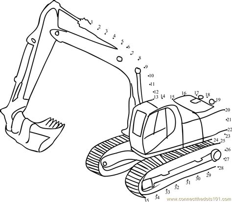 Coloring Digger Pages Excavator Tractor Awesome Diggers Printable Print