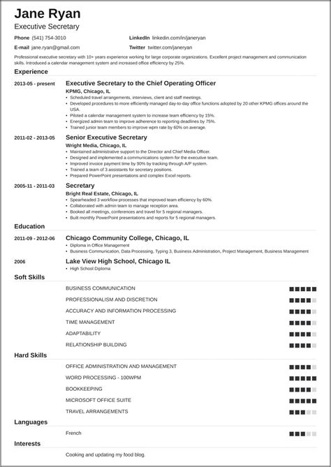 Resume For School Secretary With Objective Resume Example Gallery