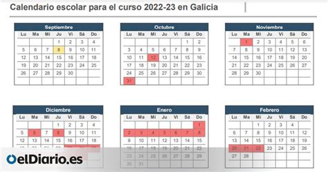 Calendario Escolar Galicia 2022 2023 Luns Pdf Imagesee