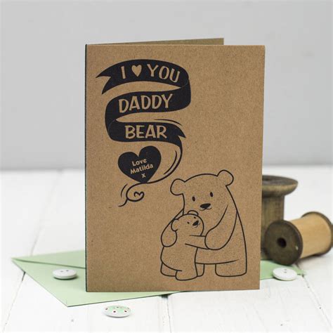 personalised daddy bear birthday card by miss shelly designs