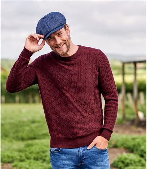 Merlot Cashmere And Merino Cable Jumper Woolovers Uk